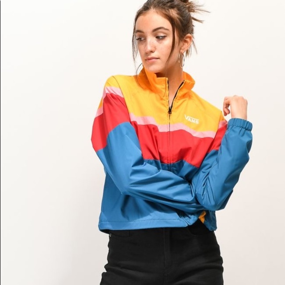 Vans Primary Colorblock Cropped Windbreaker Jacket Women’s Small